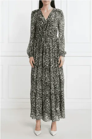 HUGO BOSS Dauta Drop Pattern Maxi Dress Col: 973 , Size: 8 - 10