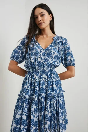 Rails Fiorella Floral Elasticated Waist Short Dress Col: Floral Chambr - Xs