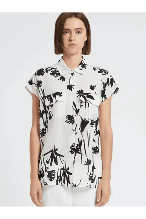MARELLA Mister Floral Detail Short Sleeve Shirt Col: Floral, Siz - 10