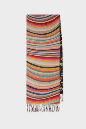 Paul Smith Swirl Poka Dot Reverisble Wool Scarf Size: Os, Col: - Os