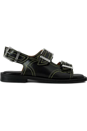 Ganni Embroidered Western Sandals - 36