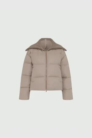 MARELLA Giano Ribbed Collar Short Puffer Jacket Col: 002 Turtledove - 12