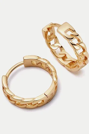 Daisy London Plated Polly Sayer Midi Chain Hoops