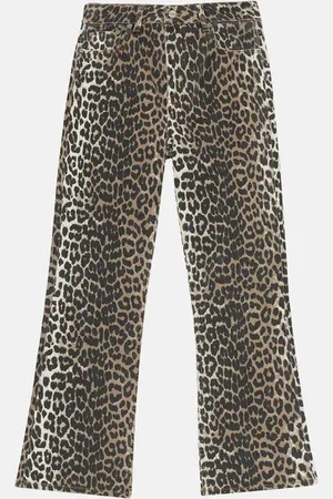 Ganni Leopard Betzy Cropped Jeans - 24