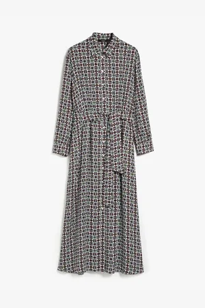 Max Mara Ennio Printed Dress Size: 12, Col: Sky - 14