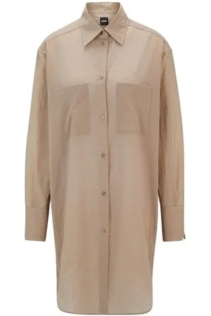 HUGO BOSS Bareda 2 Pocket Long Shirt Size: 12, Col: Almond - 10