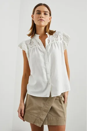 Rails Marlene Shoulder Embroidery Sleeveless Blouse - S