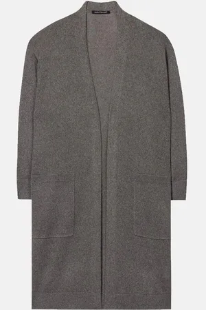 Luisa Cerano Double Pocket Crop Sleeve Long Cardigan Col: 163 Grey, Si - 12