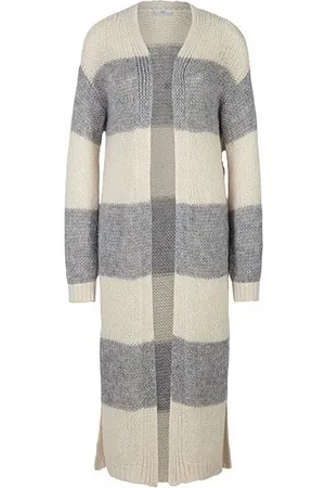 Riani Stripe Knitted Long Cardigan Col: 992 Grey/ , Size: 8 - 8