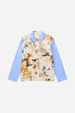 Munthe Morocco Floral Print Stripe Sleeve Shirt Col: /cream Multi, - 8