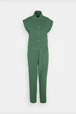 HUGO BOSS C Deska Tie Waist Sleeveless Jumpsuit Size: 14, Col: Moss - 12
