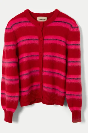 Damson Madder Size 12 Red Stripe Cece Cardigan - Red / 12