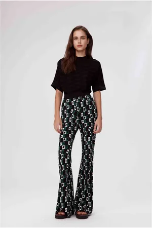 Diane von Furstenberg Brooklyn Chain Slim Flare Trousers Size: S, Col: - S