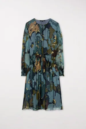 Luisa Cerano Floral Print Elasticated Waist Dress Col: 3469 , Size - 14