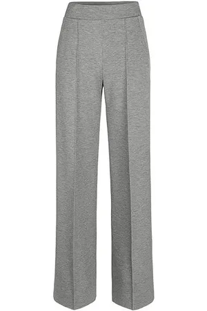 Riani Scuba Jersey Wide Leg Trousers Col: 912 Grey, Size: 8 - 10