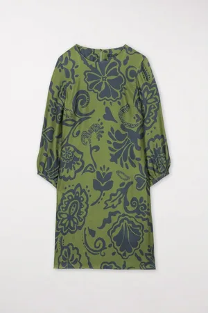 Luisa Cerano Balloon Sleeve Trapezoid Dress Col: 3462 , Size: 10 - 10