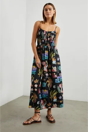 Rails Fatima Summer Abstract Elasticated Waist Dress Bla - M