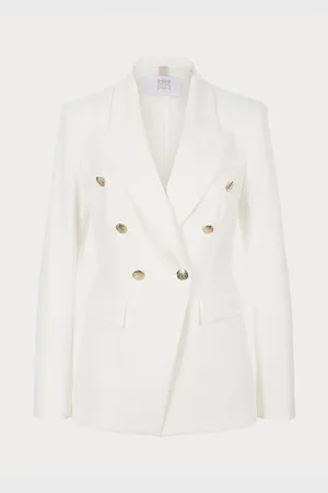 Riani Button Detail White Blazer Col: 110 Off White, Size: 14 - 14