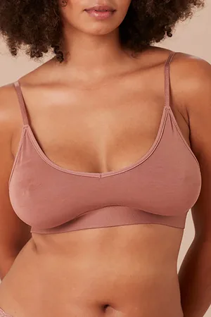 Stripe and Stare Medium T-shirt Bra - Brown / M