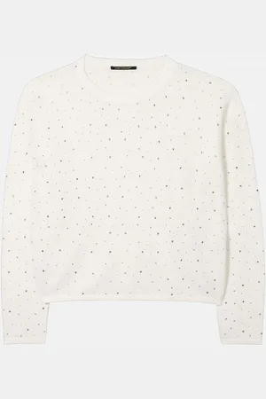 Luisa Cerano Rhinestone Sparkle Crew Neck Jumper Col: 103 , Size: - 8