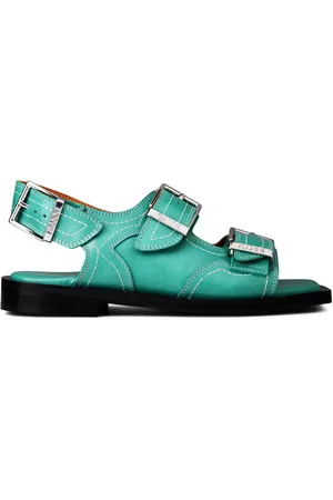 Ganni Embroidered Western Sandals - 37