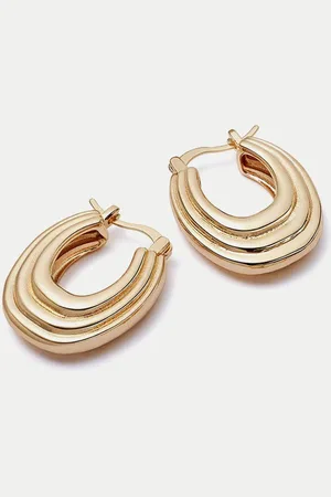 Daisy London Plated Polly Sayer Mini Ridge Hoop Earrings