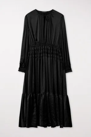 Luisa Cerano Elastic Waist Detail Satin Midi Dress Size: 8, Col: - 8