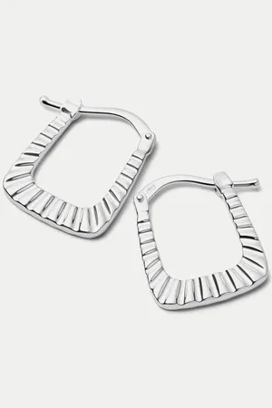 Daisy London Midi Striped Creole Hoop Earrings