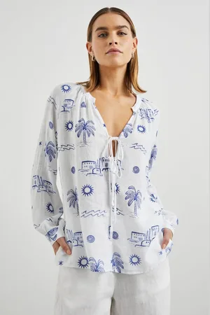 Rails Brielle Mykonos Tie Blouse Col: Mykonos White/ , Size: Xs - Xs