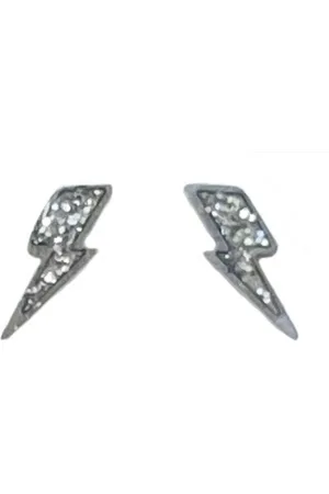 Coral Lightning Bolt Studs