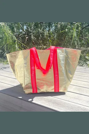 Cockatoo Sheeny Beach Bag With Pink