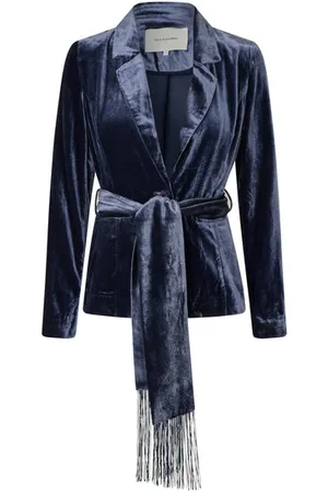 Dea Kudibal Silk Velvet Malva Jacket With Belt In Midnight - Small