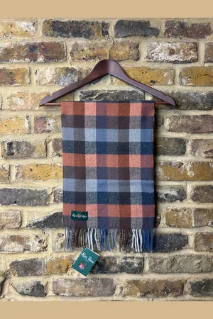 Alan Paine Hillclay Small Square Check Scarf Ember - Os