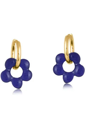 Big Metal London Rebecca Beaded Huggie Hoop Earrings - London