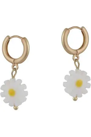 Big Metal London Cressida Daisy Huggie Hoop Earrings - London