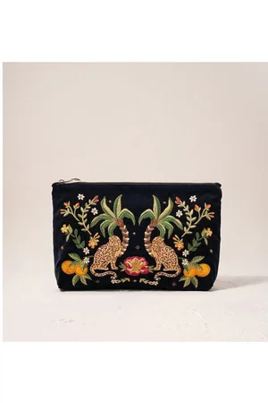 ELIZABETH SCARLETT Tropical Jaguar Velvet Everyday Pouch Size - Os