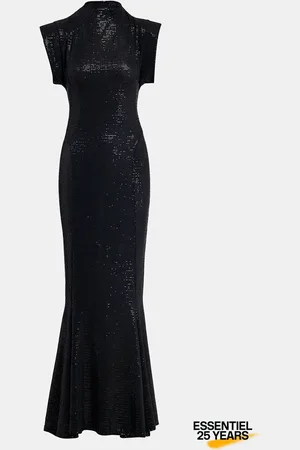 Essentiel Antwerp Gaviar Long Jersey Dress - 1 / Black / Gaviar-bl30