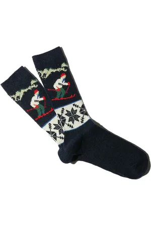 ANONYMOUS ISM Wool Ski Jacquard Crew Socks - - Large