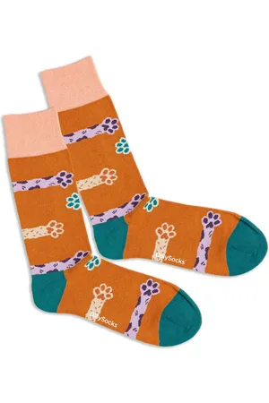 DillySocks Pfoten-socken - Braun - Rosa / 36-40