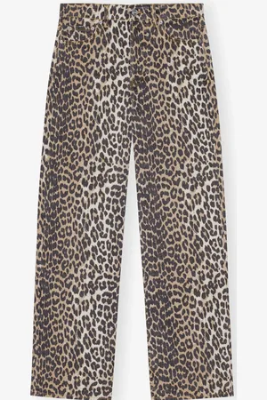 Ganni Leopard Print Izey Jeans - 24 / Leopard / J1527