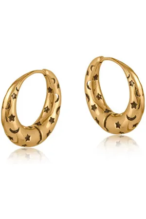 Big Metal London Selena Celestial Hoop Earrings - London - Gold