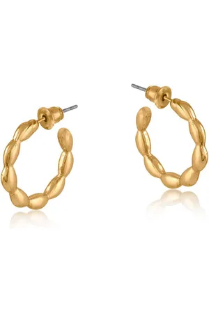 Big Metal London Layla Dotted Hoop Earrings - London - Gold