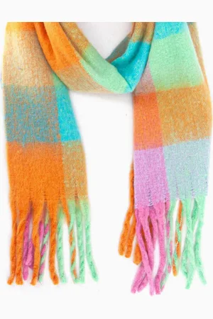 Edit & Oak Multi Colour Block Square Heavyweight Scarf