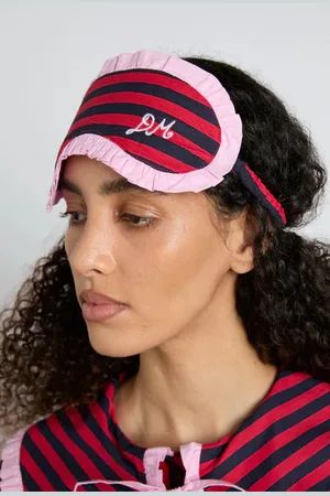 Damson Madder Damson Pj Eye Mask - Red & Stripe