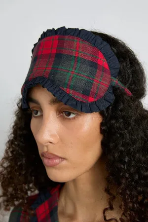 Damson Madder Damson Pj Eye Mask - Tartan