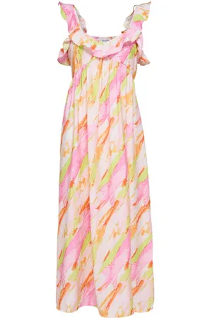 SELECTED Printed Dress With Ruffle Top - 34 ( Uk 8)
