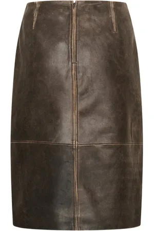 Soaked in Luxury Slfiorella Leather Skirt In Worn Down - S
