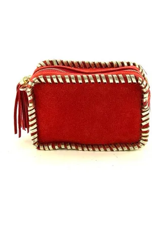 Marlon Saddle Stitch Leather Bag In Suede