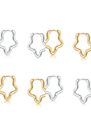 Big Metal London Soraya Squiggle Hoops - Gold