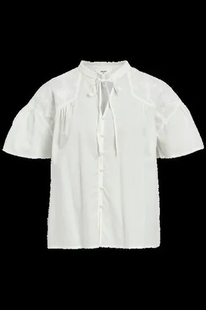 Object Objbelize Short Sleeved Blouse In Cloud Dancer - 42 (Uk 16)